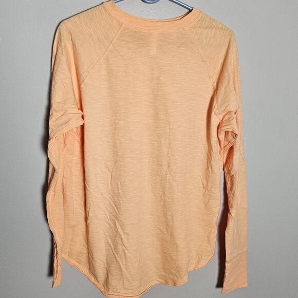 NWOT Zella Pale Orange Long Sleeve Cotton T Shirt Sz Small Flawed - Picture 7 of 11